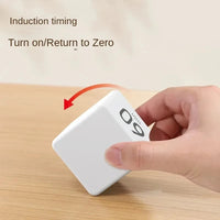 Productivity Cube Timer Gravity Sensor Flipping LED Display 4 Preset Time Dual Modes Countdown Cooking Study Mini Digital Timer