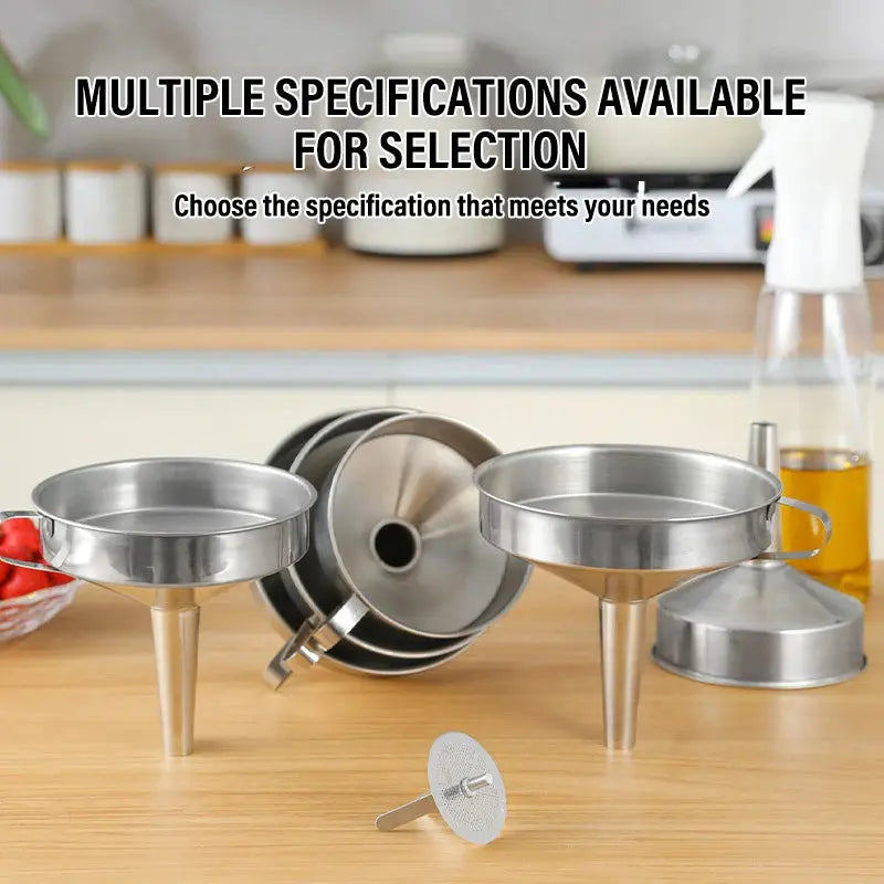 CleanPour Stainless Steel Funnel & Strainer - Trends Zone