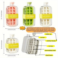 Ice Cube Tray Large Capacity Water Bottle Combo with Lid Flexible Transparent Plastic Mold