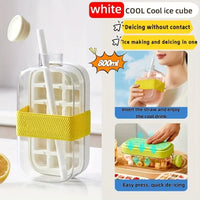 Ice Cube Tray Large Capacity Water Bottle Combo with Lid Flexible Transparent Plastic Mold