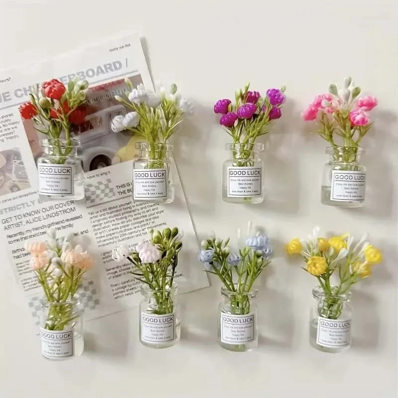 Mini Magnetic Vase Fridge Magnets (8PCS) Cute 3D Kitchen Decor & Gift - Trends Zone