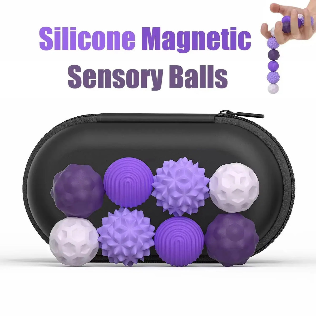 Magnetic Fidget Balls – Silicone Set with Carry Case