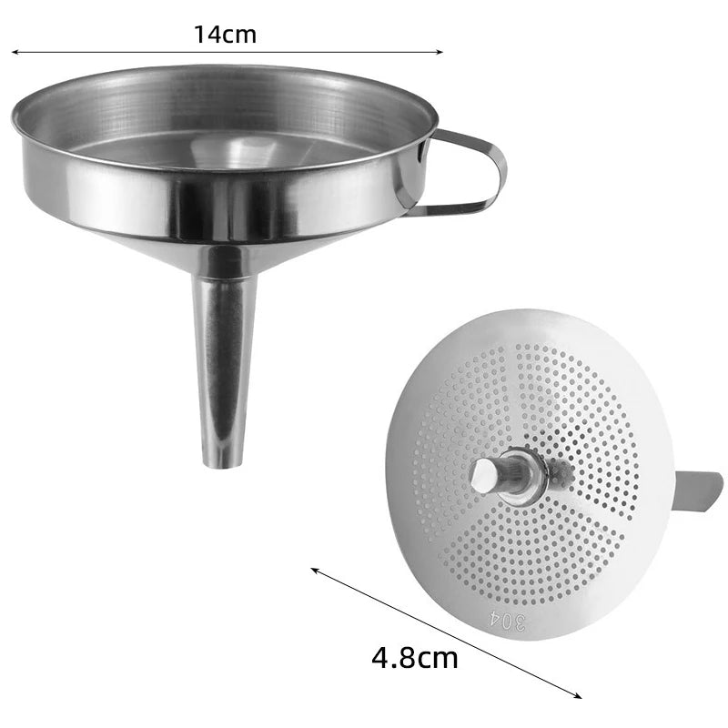 CleanPour Stainless Steel Funnel & Strainer