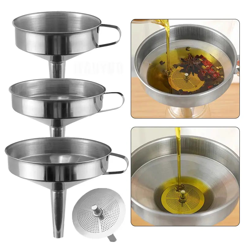 CleanPour Stainless Steel Funnel & Strainer - Trends Zone