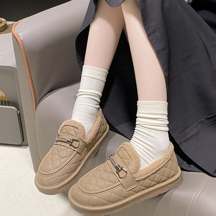 Women's Flat Bottomed Warm And Fluffy Cotton Shoes - Trends Zone