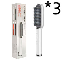 New 2 In 1 Hair Straightener Hot Comb Negative Ion Curling Tong Dual-purpose Electric Hair Brush - Trends Zone