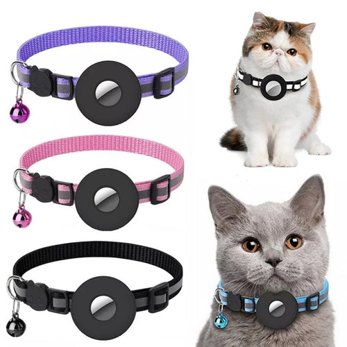 Reflective Collar Waterproof Holder Case For Airtag Air Tag Airtags Protective Cover Cat Dog Kitten Puppy Nylon Collar - Trends Zone