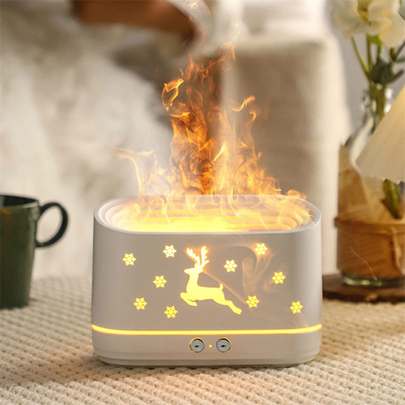 Elk Flame Humidifier Diffuser – Cozy, Festive Aromatherapy with Realistic LED Flame Effect! - Trends Zone