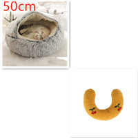 2 In 1 Dog And Cat Bed Pet Winter Bed Round Plush Warm Bed House Soft Long Plush Pets Bed Pet Products - Trends Zone