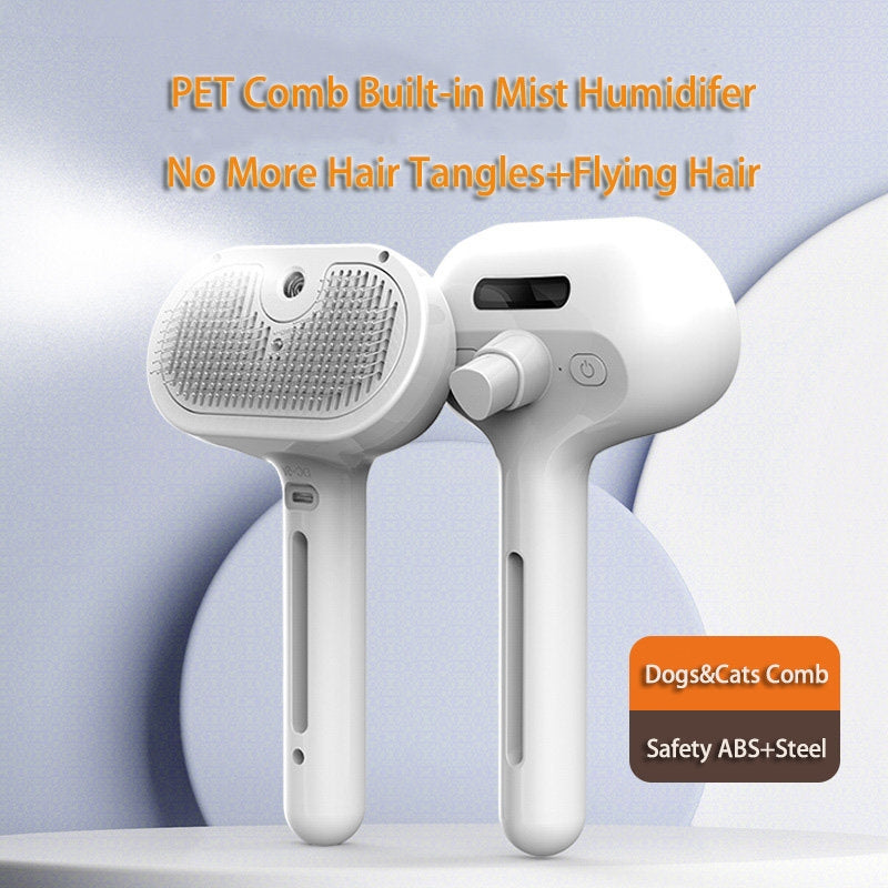 Pet Comb Self Cleaning Pets Hair Remover Brush For Dogs Grooming Tools Dematting Comb Built-in Mist Humidifier Pet Products - Trends Zone