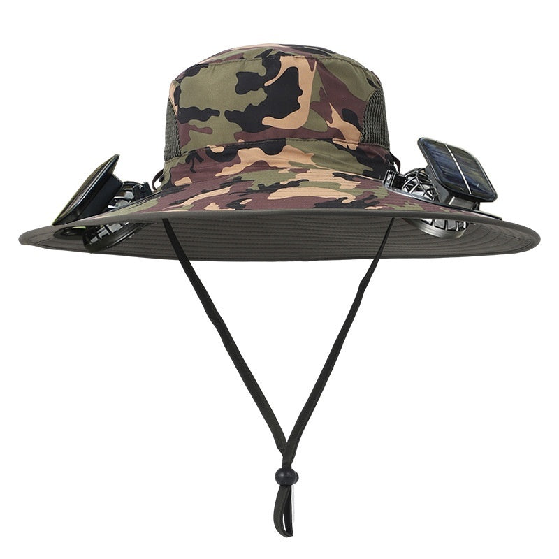 Solar-Powered Outdoor Sun Hat with Fan – Wide Brim, USB Rechargeable, Adjustable Hat - Trends Zone