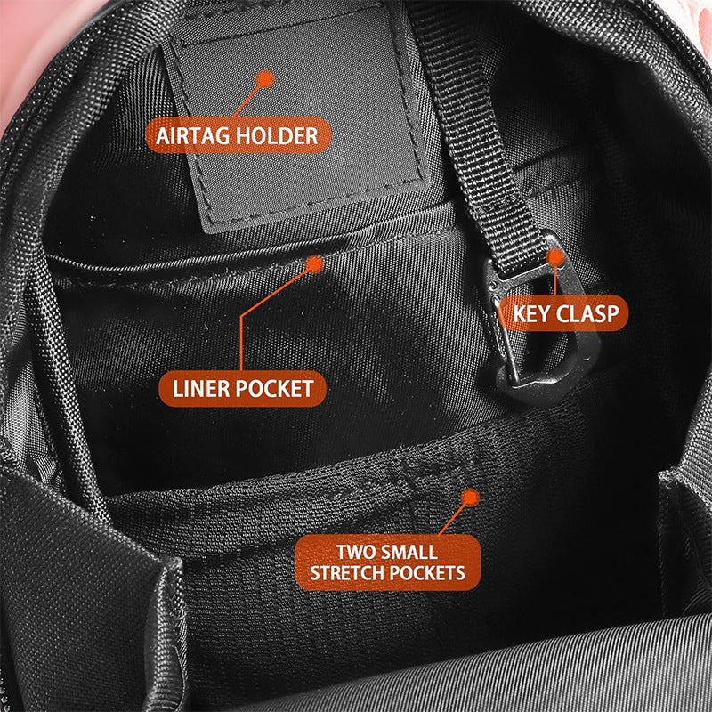 Magnetic bottle sling bag holding a water bottle hands-free