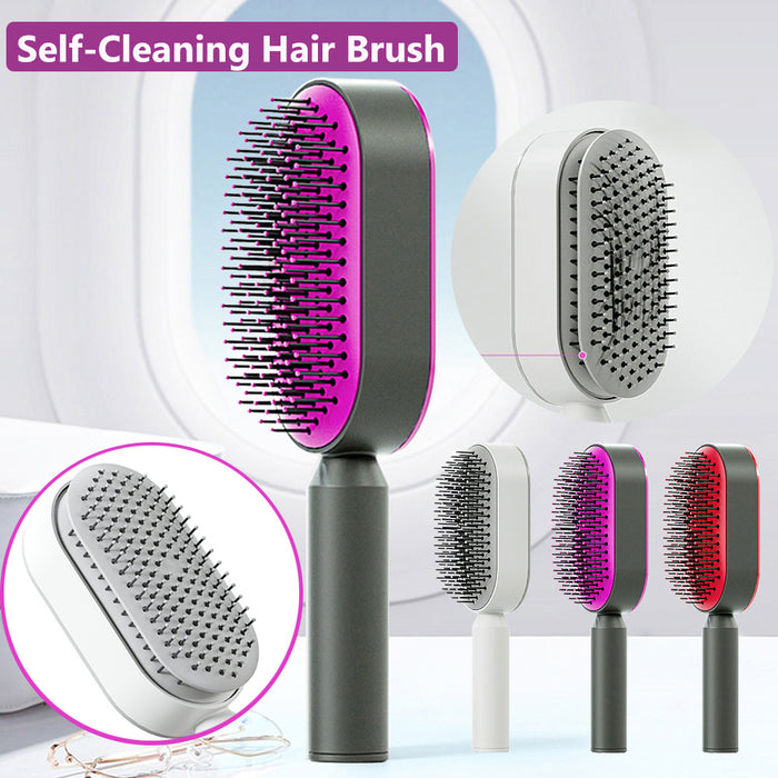 Elegance Self-Cleaning Hairbrush - Trends Zone