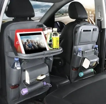 Leather Car Storage Bag – Multifunctional Waterproof Organizer for Seat Back - Trends Zone