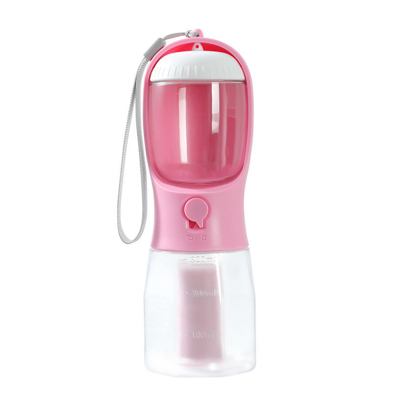 3-in-1 Pet Water Bottle – Food, Water & Waste Bag Dispenser