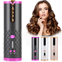 Rechargeable Automatic Hair Curler Women Portable Hair Curling Iron LCD Display Ceramic Curly Rotating Curling Wave Style - Trends Zone