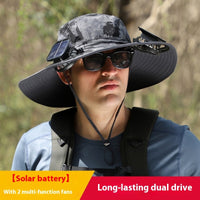 Solar-Powered Outdoor Sun Hat with Fan – Wide Brim, USB Rechargeable, Adjustable Hat - Trends Zone