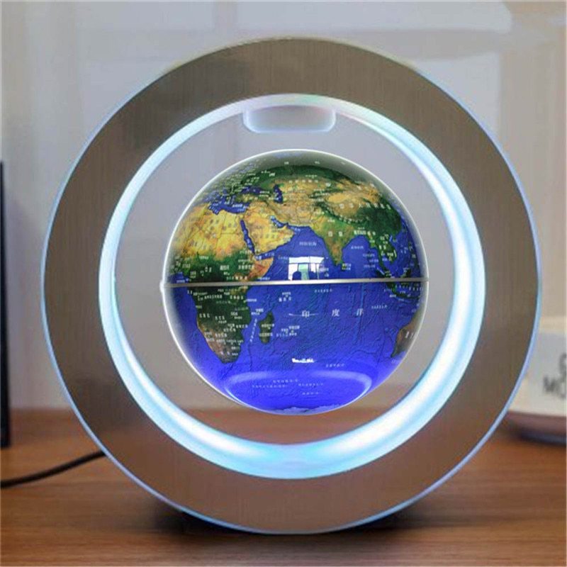 Round LED World Map Floating Globe Magnetic Levitation Light Anti Gravity Magic - Trends Zone