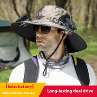 Solar-Powered Outdoor Sun Hat with Fan – Wide Brim, USB Rechargeable, Adjustable Hat - Trends Zone