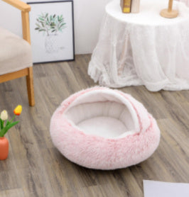 2 In 1 Dog And Cat Bed Pet Winter Bed Round Plush Warm Bed House Soft Long Plush Pets Bed Pet Products - Trends Zone