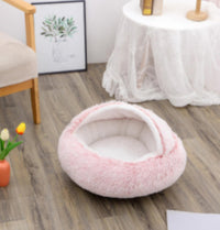 2 In 1 Dog And Cat Bed Pet Winter Bed Round Plush Warm Bed House Soft Long Plush Pets Bed Pet Products - Trends Zone