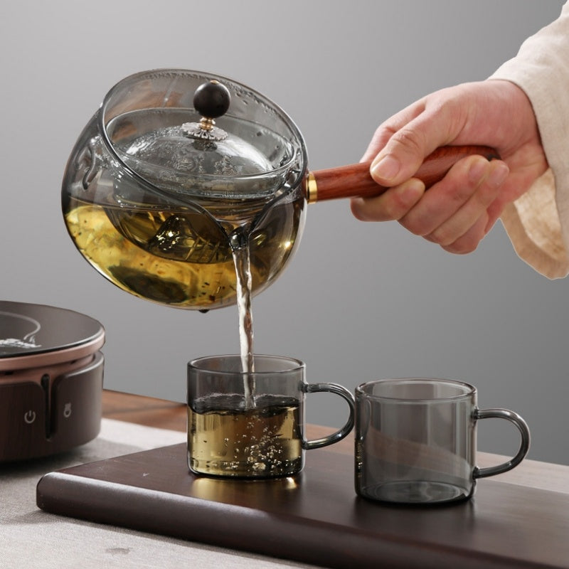 Elegant Glass Rotating Teapot | Enhances Tea Flavor & Aroma - Trends Zone