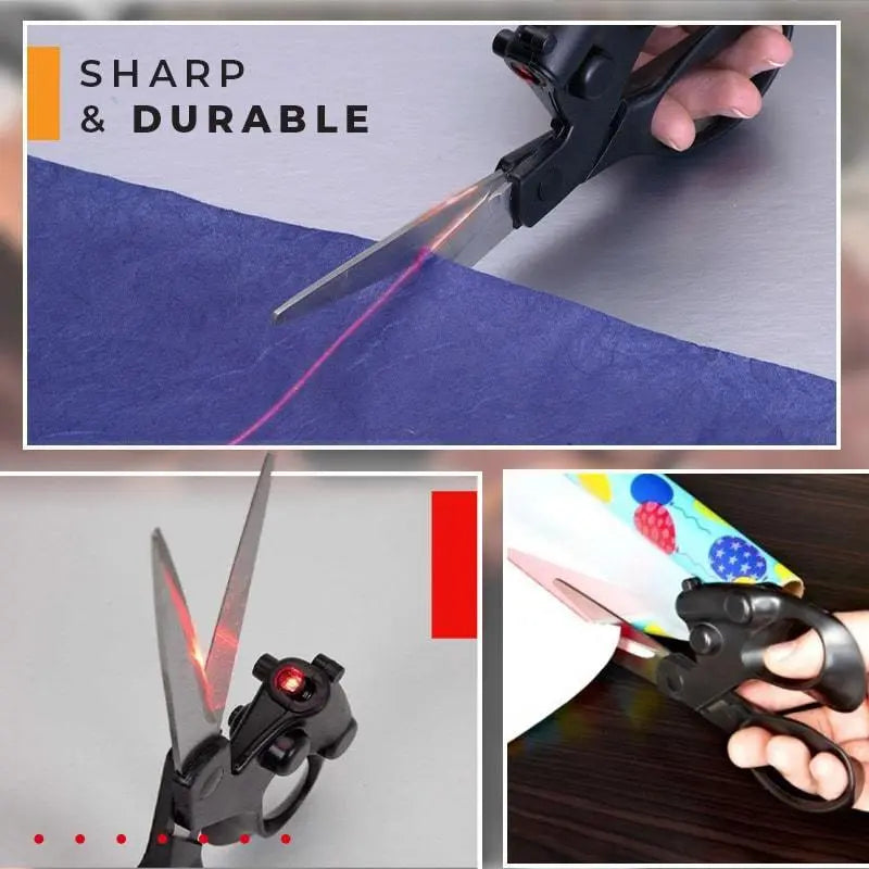 Professional Laser Guided Scissors For Home Crafts Wrapping Gifts Fabric Sewing Cut Straight Fast Scissor Shear - Trends Zone