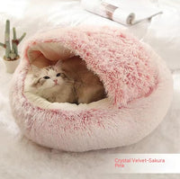 2 In 1 Dog And Cat Bed Pet Winter Bed Round Plush Warm Bed House Soft Long Plush Pets Bed Pet Products - Trends Zone