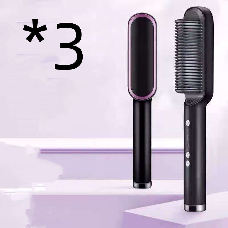 New 2 In 1 Hair Straightener Hot Comb Negative Ion Curling Tong Dual-purpose Electric Hair Brush - Trends Zone