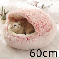 2 In 1 Dog And Cat Bed Pet Winter Bed Round Plush Warm Bed House Soft Long Plush Pets Bed Pet Products - Trends Zone