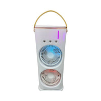 Double-Ended Portable Spray Fan | Mini Air Cooler & Humidifier with 3 Speeds & LED Light