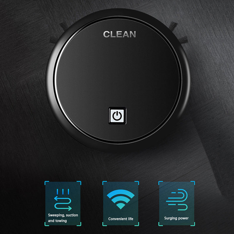 3-in-1 Robot Vacuum Cleaner 1800Pa Multifunctional Smart Floor Cleaner USB Rechargeable Dry Wet Sweeping Vacuum Cleaner - Trends Zone