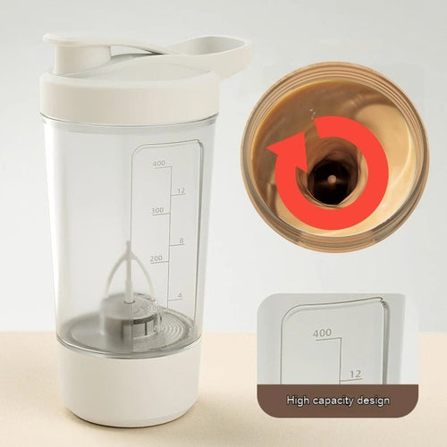 ⚡ Electric Protein Shaker Bottle | 400ML Auto - Mixing Cup for Gym & Coffee 🥤💪 - Trends Zone