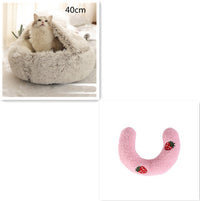 2 In 1 Dog And Cat Bed Pet Winter Bed Round Plush Warm Bed House Soft Long Plush Pets Bed Pet Products - Trends Zone