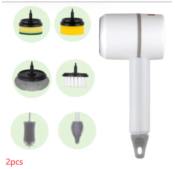 Electric Spin Scrubber | Cordless Power Brush with 3 Interchangeable Heads for Kitchen & Bathroom Cleaning