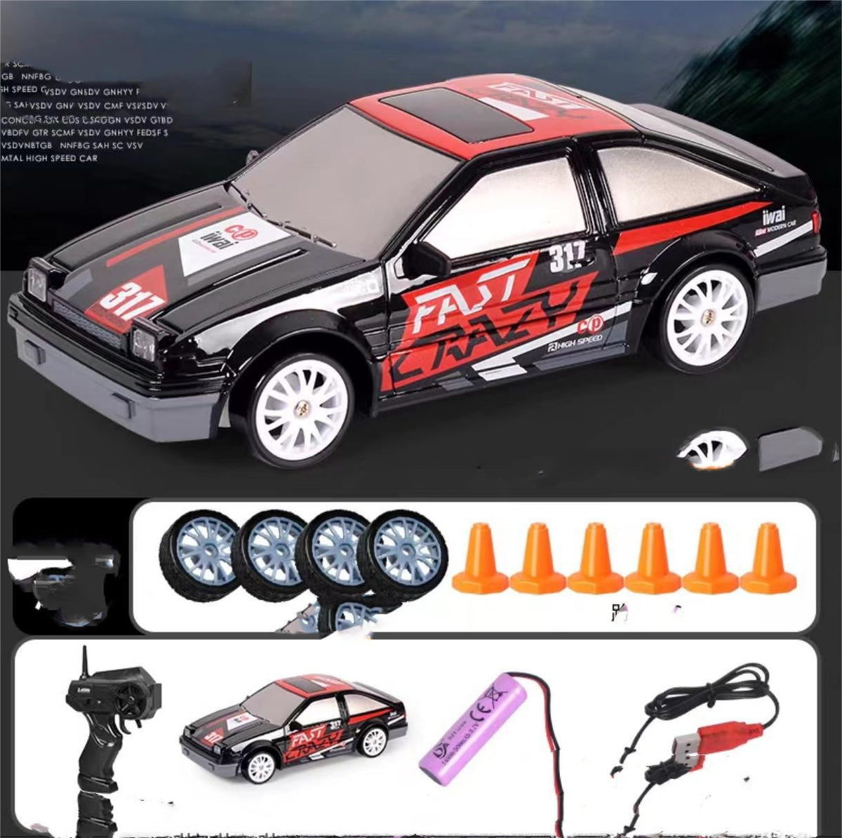 2.4G Drift Rc Car 4WD RC Drift Car Toy Remote Control GTR Model AE86 Vehicle Car RC Racing Car Toy For Children Christmas Gifts - Trends Zone