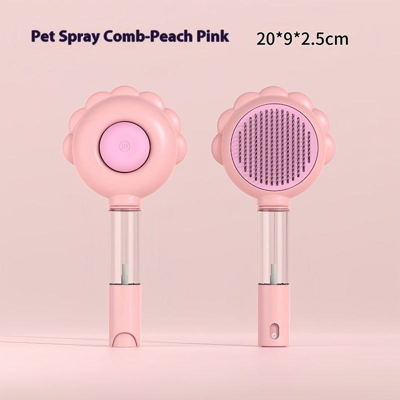 🐾 2-in-1 Self-Cleaning Pet Brush with Spray | Grooming & Hair Removal Comb 🐕🐈 - Trends Zone