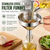 CleanPour Stainless Steel Funnel & Strainer