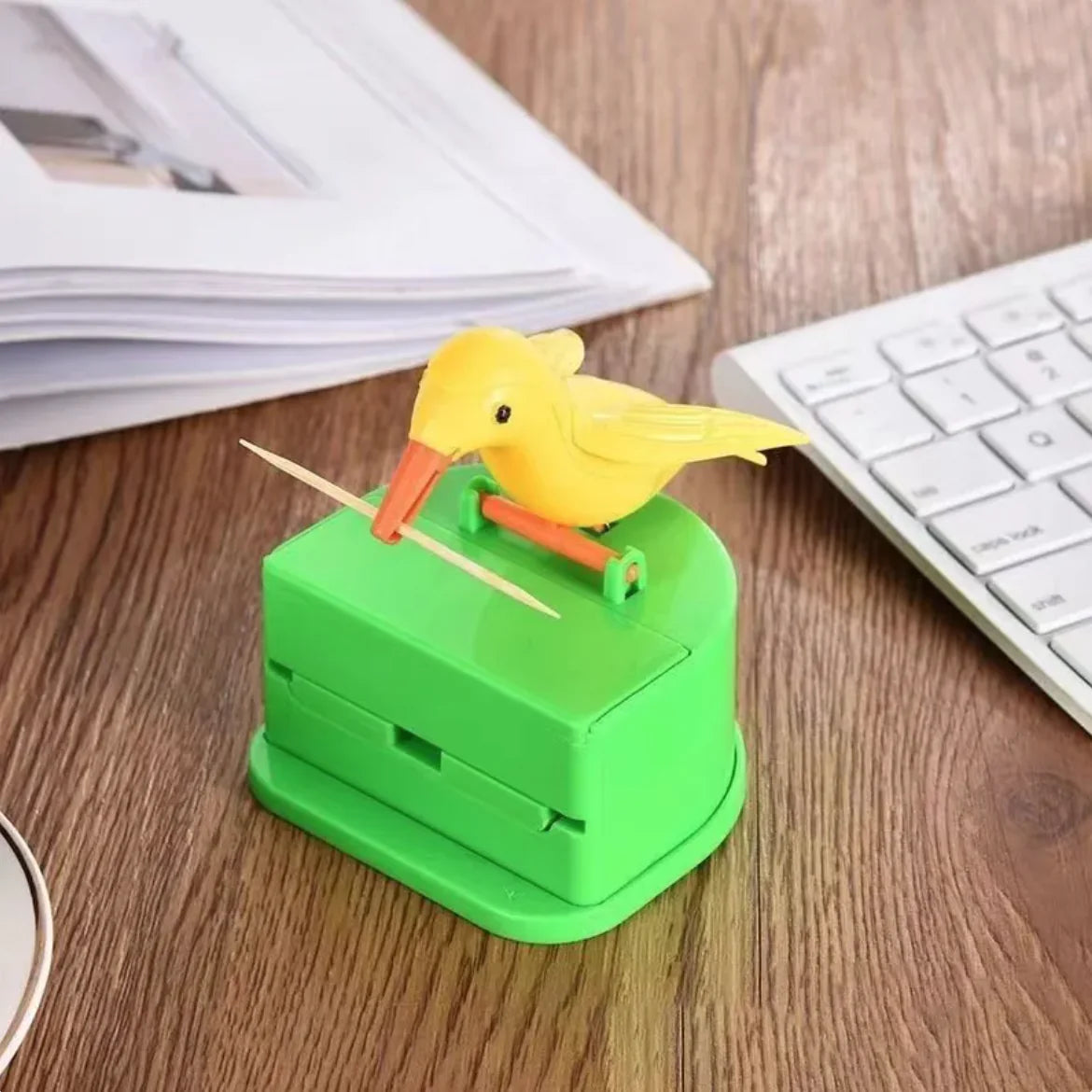 Household Push-Type Bird Automatic Pop-up Toothpick Box - Trends Zone