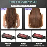 New 2 In 1 Hair Straightener Hot Comb Negative Ion Curling Tong Dual-purpose Electric Hair Brush - Trends Zone