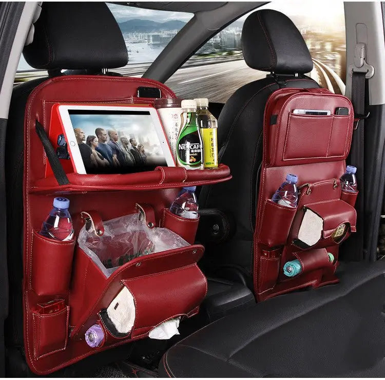 Leather Car Storage Bag – Durable Waterproof Seat Back Organizer for Car Interiors – Trends Zone