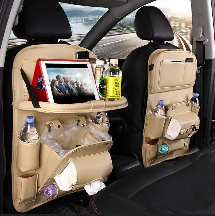 Leather Car Storage Bag – Durable Waterproof Seat Back Organizer for Car Interiors – Trends Zone