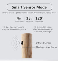 Auto LED USB Magnetic Wood Wireless Night Light Corridors Porch Lights PIR Motion Sensor Wall Light Cabinet Lamp - Trends Zone