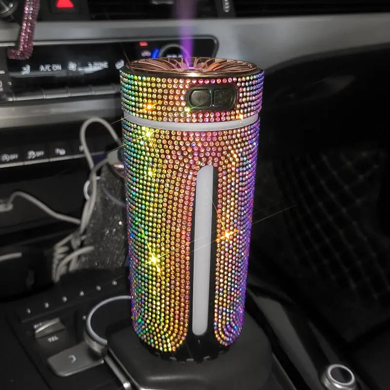 Luxury Diamond Car Humidifier – LED Light Aromatherapy Diffuser & Air Purifier for Women – Trends Zone