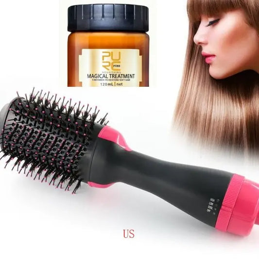 One - Step Electric Hair Dryer & Volumizing Styler – Smooth, Straighten, Curl & Shine! - Trends Zone
