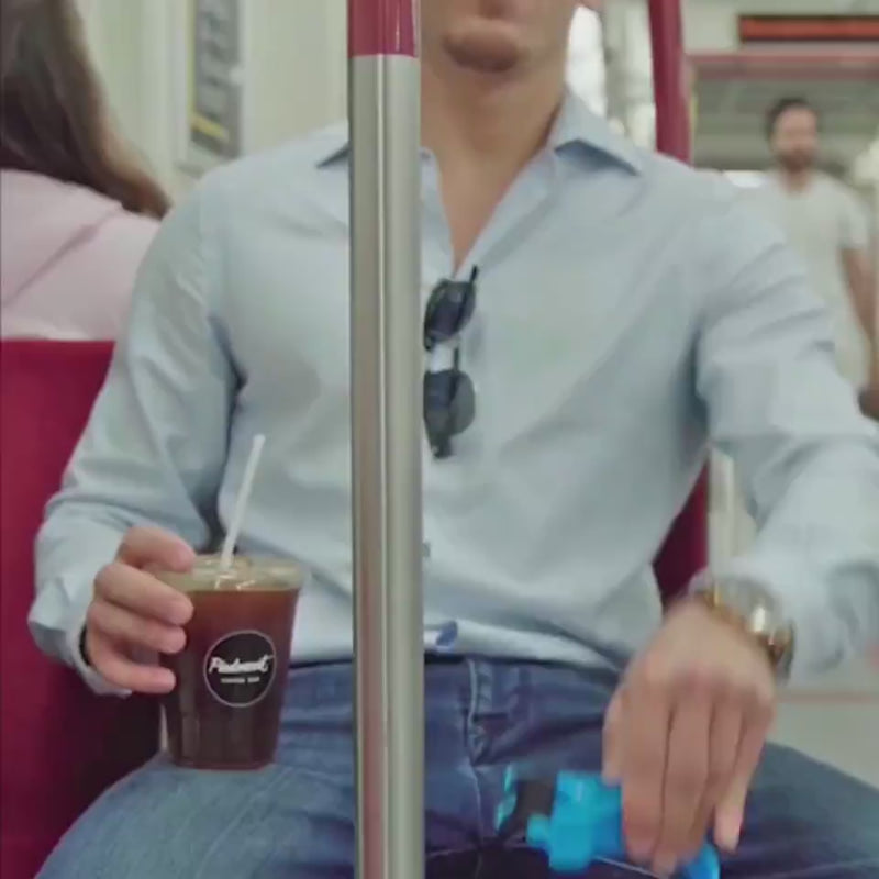 Portable public transportation cup holder
